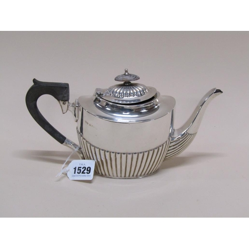 1529 - SILVER TEAPOT (MARKS ARE RUBBED), 12ozt