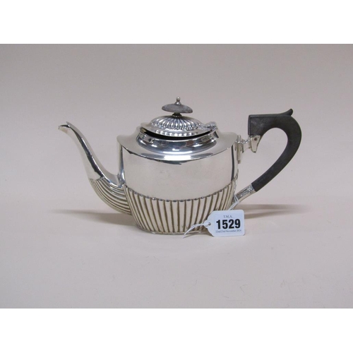 1529 - SILVER TEAPOT (MARKS ARE RUBBED), 12ozt