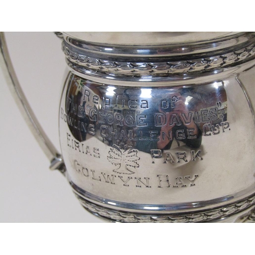 1536 - SILVER PRESENTATION BOWLS TROPHY, REPLICA OF THE GEORGE DAVIES BOWLING CHALLENGE CUP  - 9.6ozt