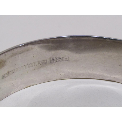 1544 - SILVER BANGLE, SILVER SPOON, SILVER MINIATURE TROPHY CUP - 3.2ozt