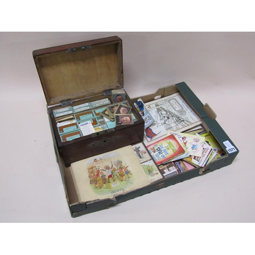 1571 - BOX OF CIGARETTE CARDS, TRADE CARDS ETC