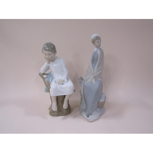 1594 - TWO LLADRO FIGURES, LARGEST 24cms H