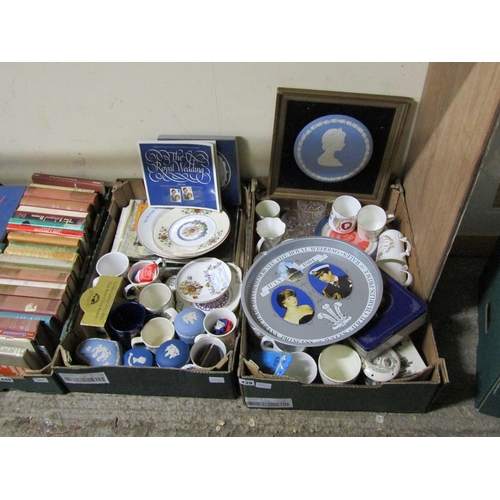 439 - TWO BOXES OF ROYAL COMMEMORATIVE WARES - CHINA ETC