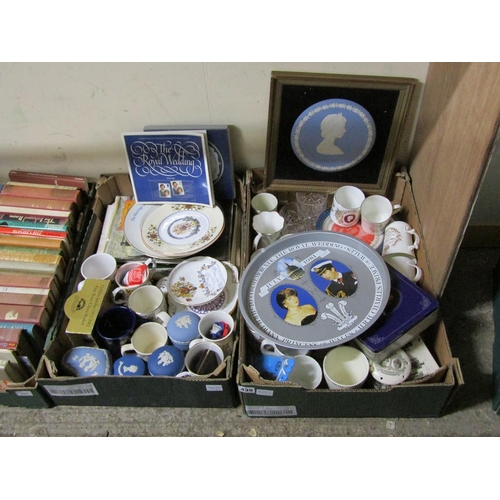 439 - TWO BOXES OF ROYAL COMMEMORATIVE WARES - CHINA ETC