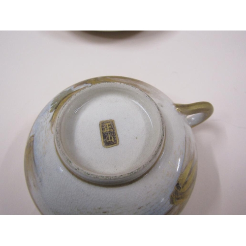 1630 - EARLY 20c SATSUMA TEA SERVICE, POT 15cms H - ONE SAUCER A/F