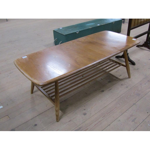 1712 - 1960/70 TEAK LOW TABLE WITH UNDER TIER SHELF 105cms W