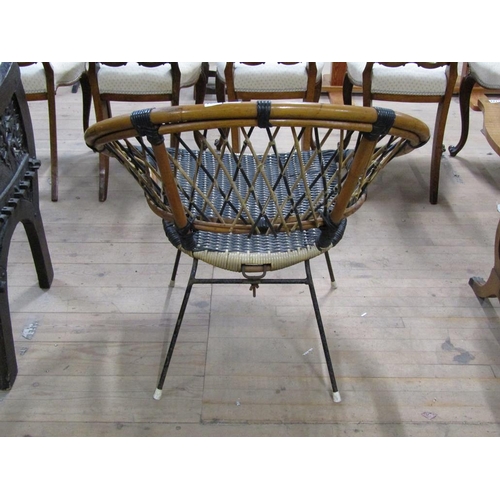 1721 - WICKER FRAMED BUCKET CHAIR