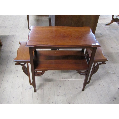 1731 - LATE 19c MAHOGANY TWO TIER TEA TABLE 98 x 73 cms