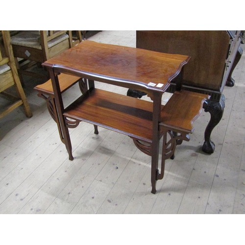 1731 - LATE 19c MAHOGANY TWO TIER TEA TABLE 98 x 73 cms