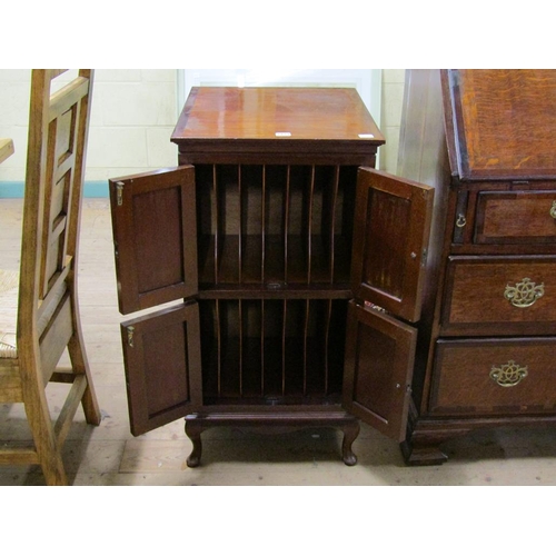 1733 - LATE 19/EARLY 20c MAHOGANY MUSIC CABINET 54 x 92 cms