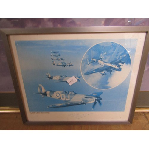 156A - TWO FRAMED PRINTS - COULSON LANCASTER AND SIGNED RAF PRINT