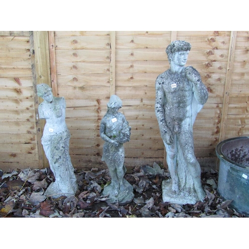 974 - THREE GARDEN FIGURES