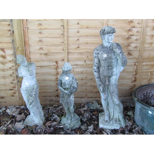 974 - THREE GARDEN FIGURES