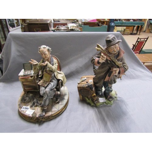 1705 - TWO LIMITED CAPODIMONTE FIGURES WITH CERTIFICATES - LARGEST 34CM H