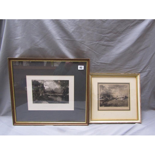 62 - TWO FRAMED ANTIQUE ENGRAVINGS