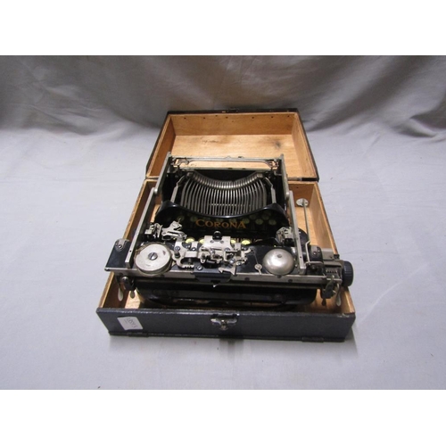 110 - CASED VINTAGE CORONA TYPEWRITER