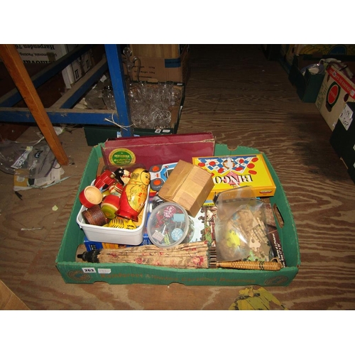 263 - BOX OF TOYS AND GAMES - JIGSAW ETC