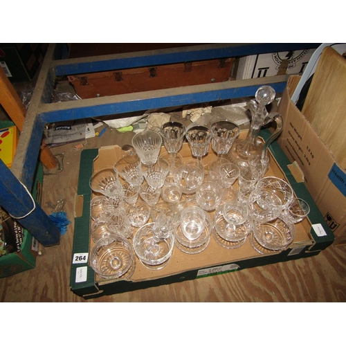 264 - BOX OF CRYSTAL GLASSWARE