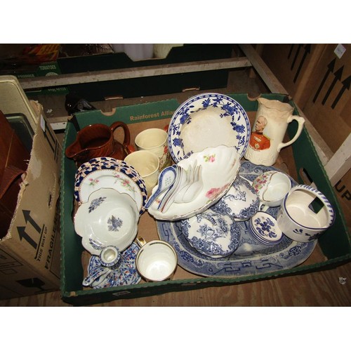 269 - BOX OF MIXED CHINA TO INCL BLUE AND WHITE