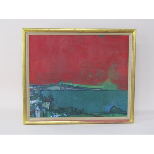 1213 - Alfred Cohen - Fairlight Cove, oil on canvas, framed, 62cm x 74cm.