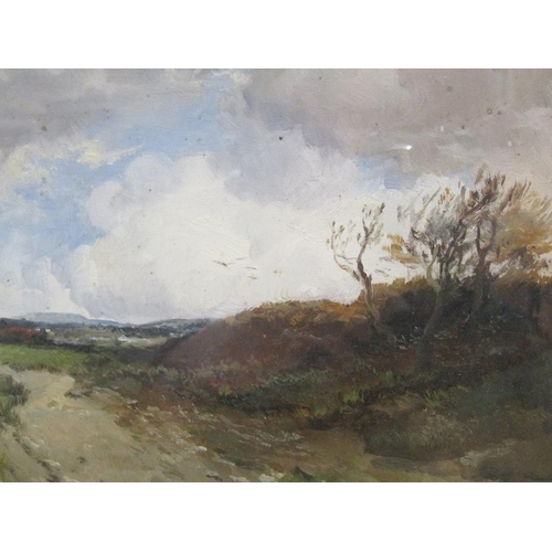 1263 - James Webb 1825/95 - Landscape near Hastings, oil on panel, labels to reverse, framed and glazed, 19... 