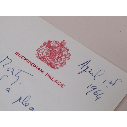 1320 - H.W Queen Elizabeth II - Two hand written and signed letters to Mrs Montaudon Smith, French teacher,... 