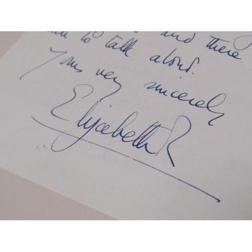 1320 - H.W Queen Elizabeth II - Two hand written and signed letters to Mrs Montaudon Smith, French teacher,... 