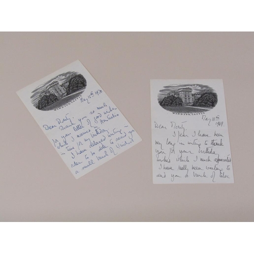 1322 - H.M Queen Elizabeth II - Two hand written and signed letters from Mrs Montaudon Smith, French teache... 