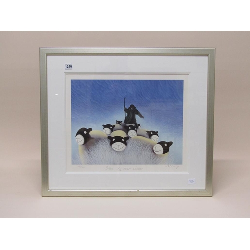 1246 - MACKENZIE THORPE - BLUE SKY OVER WINTER, LIMITED EDITION PRINT, F/G, 40CM X 50CM