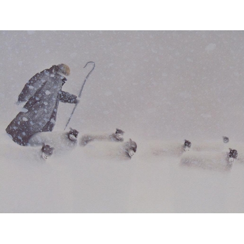 1247 - MACKENZIE THORPE - IN SNOW, LIMITED EDITION PRINT, F/G, 27CM X 54CM