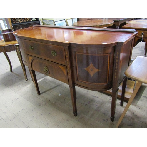 2039 - LATE GEORGIAN MAHOGANY SIDEBOARD FITTED TWO CENTRAL DRAWERS FLANKED BY SIDE CUPBOARDS 165 x 97 cms