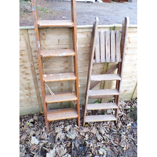 1039 - TWO WOODEN STEP LADDERS