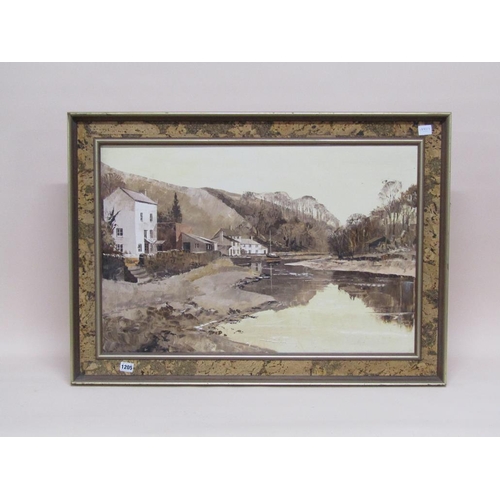 1205 - HARLEY CROSSLEY - TUCKENHAY, OIL ON CANVAS, FRAMED, 50CM X 75CM