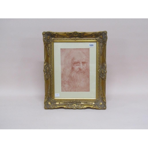 1224 - PORTRAIT OF A GENTLEMAN WITH BEARD - SEPIA PRINT, F/G, 30CM X 20CM