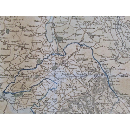 1225 - MAP OF THE COUNTY OF BUCKINGHAM BY C&J GREENWOOD, F/G, 58CM X 68CM