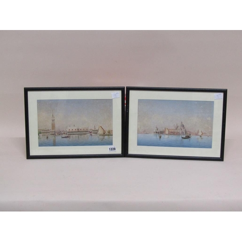 1228 - V ONGANIA - PAIR, VENETIAN SCENES, SIGNED WATERCOLOURS, F/G, 19CM X 29CM