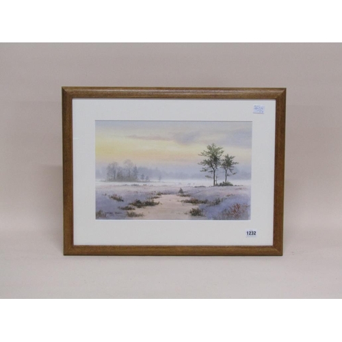 1232 - STEPHEN FOSTER - MIST IN EARLY MORNING, SIGNED WATERCOLOUR, F/G, 28CM X 43CM