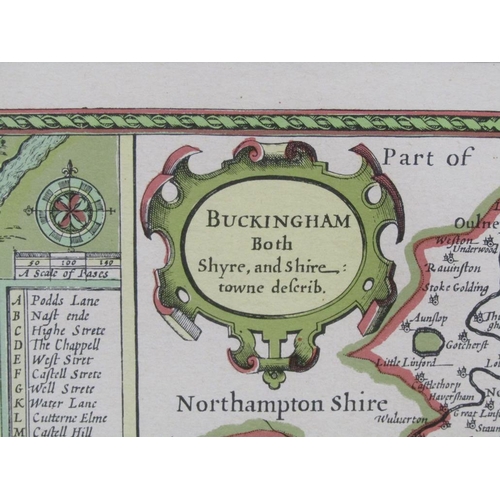 1249 - TWO CONTEMPORARY ANTIQUE MAPS - BUCKINGHAMSHIRE & BUCKINGHAMSHIRE ADJOINING HERTFORDSHIRE