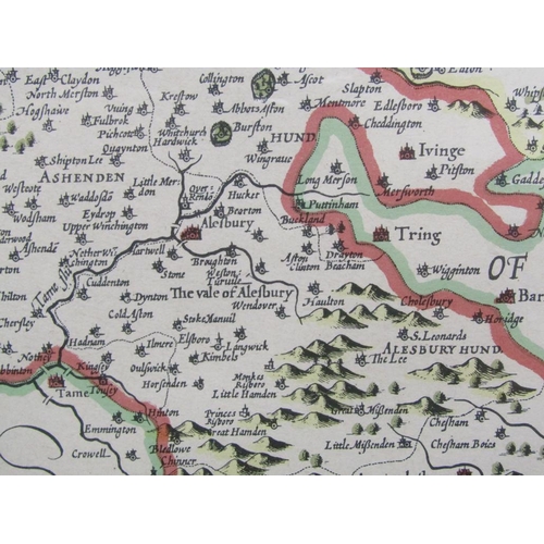 1249 - TWO CONTEMPORARY ANTIQUE MAPS - BUCKINGHAMSHIRE & BUCKINGHAMSHIRE ADJOINING HERTFORDSHIRE