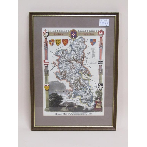 1249 - TWO CONTEMPORARY ANTIQUE MAPS - BUCKINGHAMSHIRE & BUCKINGHAMSHIRE ADJOINING HERTFORDSHIRE