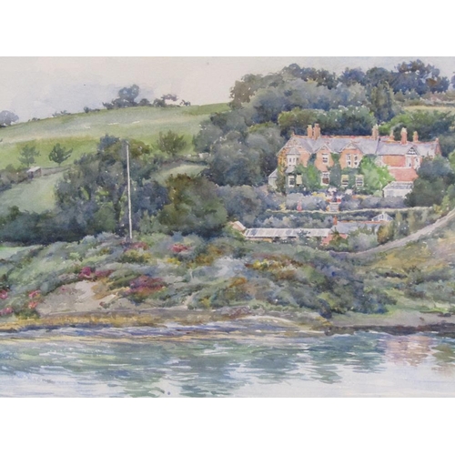 1257 - A. PAGEL-KENT? - SUMMERTIME GARDEN & RIVERSCAPE, SIGNED WATERCOLOURS, F/G, 29CM X 39CM