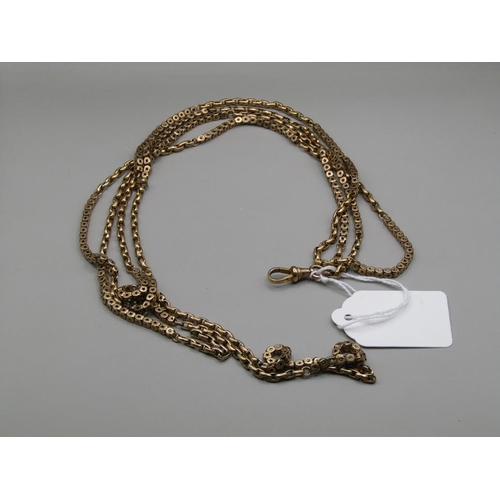 1619 - 9ct GOLD DOUBLE LONGUARD CHAIN 39.2g