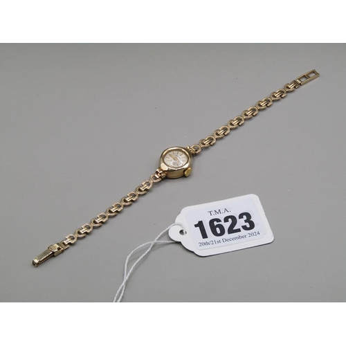 1623 - 9ct GOLD ROTARY LADIES WATCH 9g TOTAL