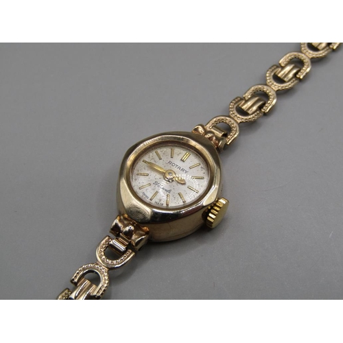 1623 - 9ct GOLD ROTARY LADIES WATCH 9g TOTAL