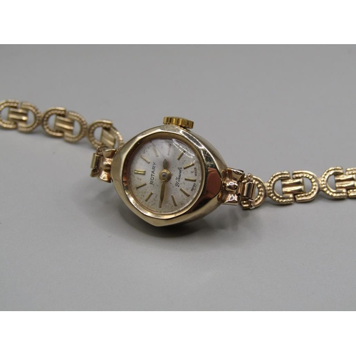 1623 - 9ct GOLD ROTARY LADIES WATCH 9g TOTAL