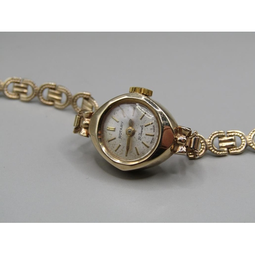 1623 - 9ct GOLD ROTARY LADIES WATCH 9g TOTAL