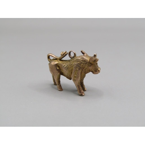 1635 - 9ct GOLD COW CHARM