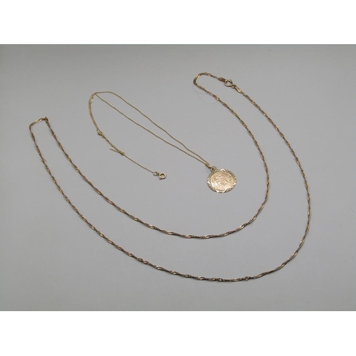 1639 - BAG OF 9ct GOLD NECKLACE AND PENDANT