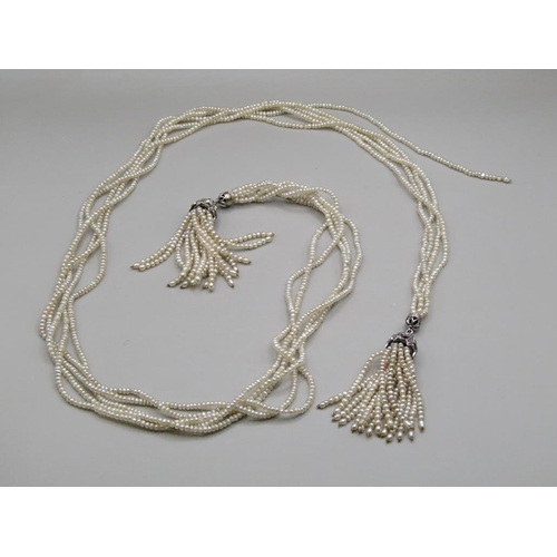 1647 - SEED PEARL TASSEL NECKLACE