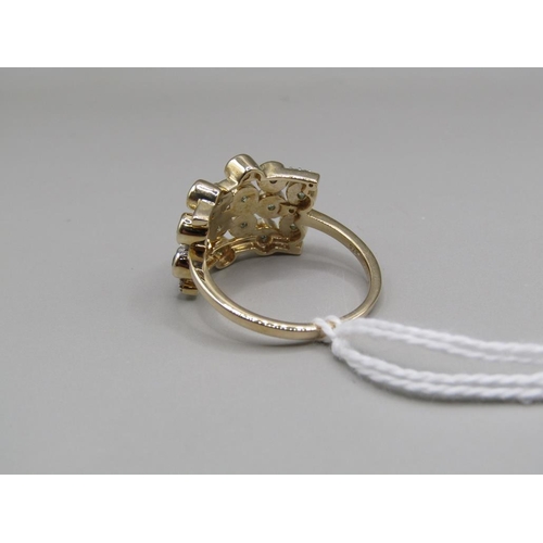 1661 - GOLD AQUAMARINE BUBBLE RING - SIZE P